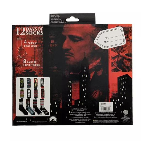 THE GODFATHER 12 Days Of Socks Crew & Low Cut Socks Men's Shoe 6-12 NEW - Picture 4 of 4